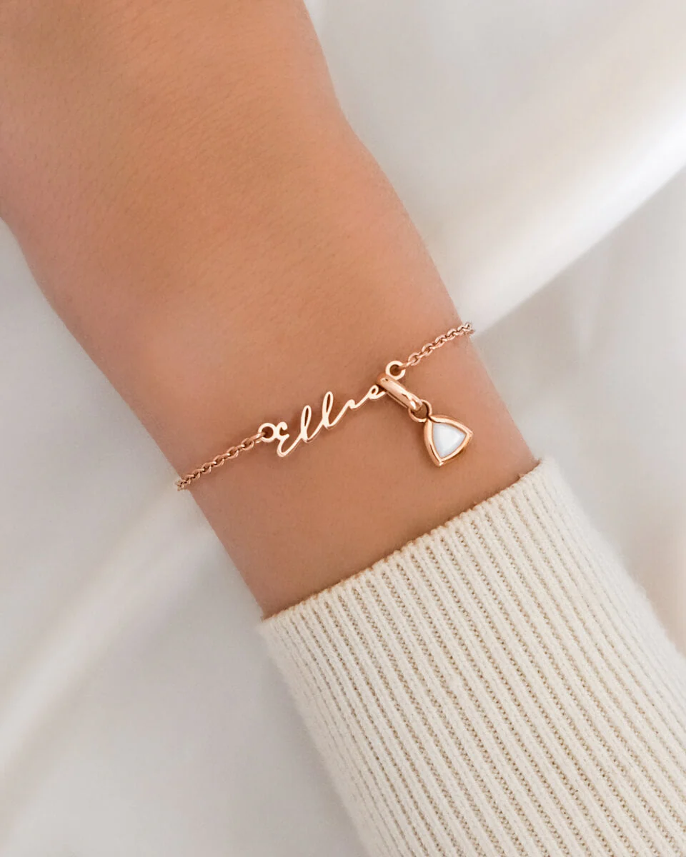 Mini Signature Name Bracelet (Rose Gold) - Image 3