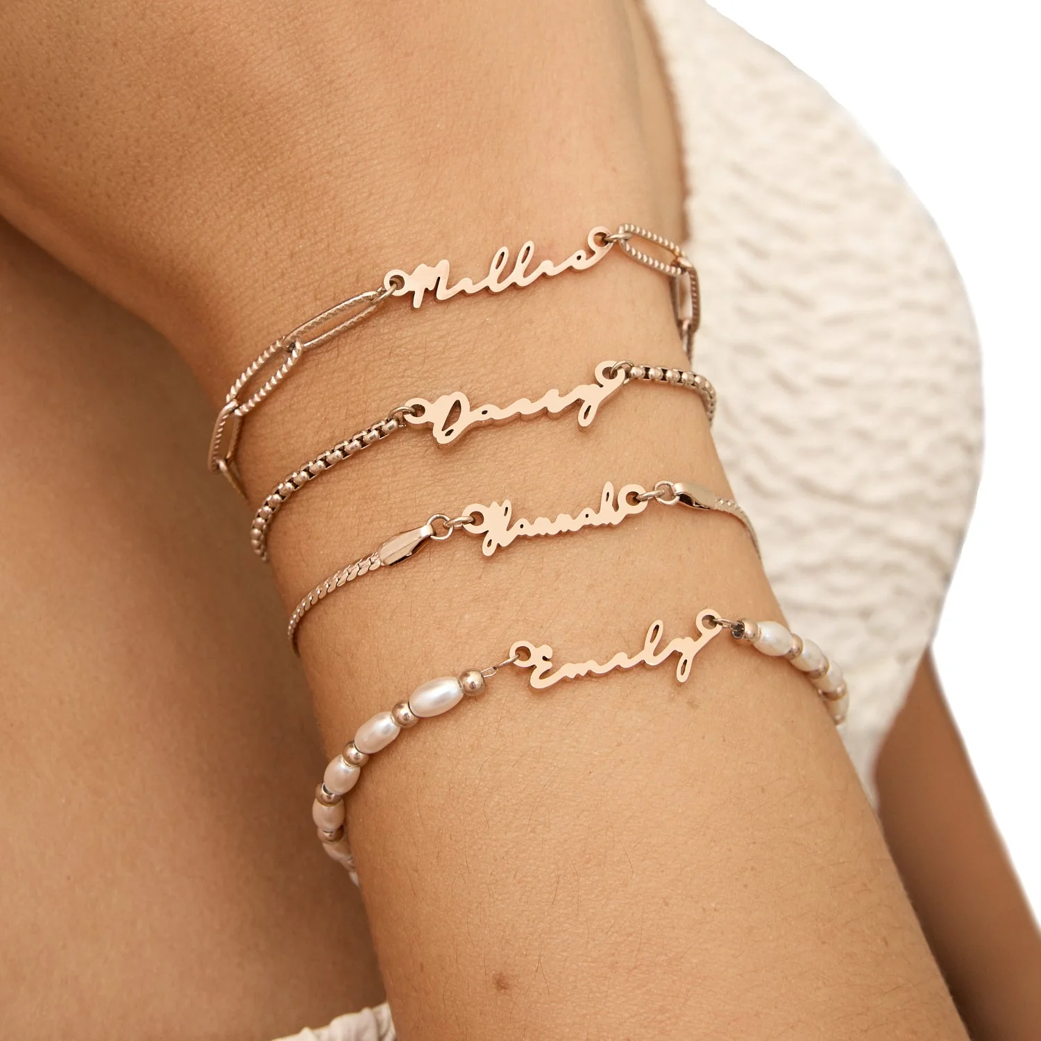 Mini Signature Name Bracelet (Rose Gold) - Image 5