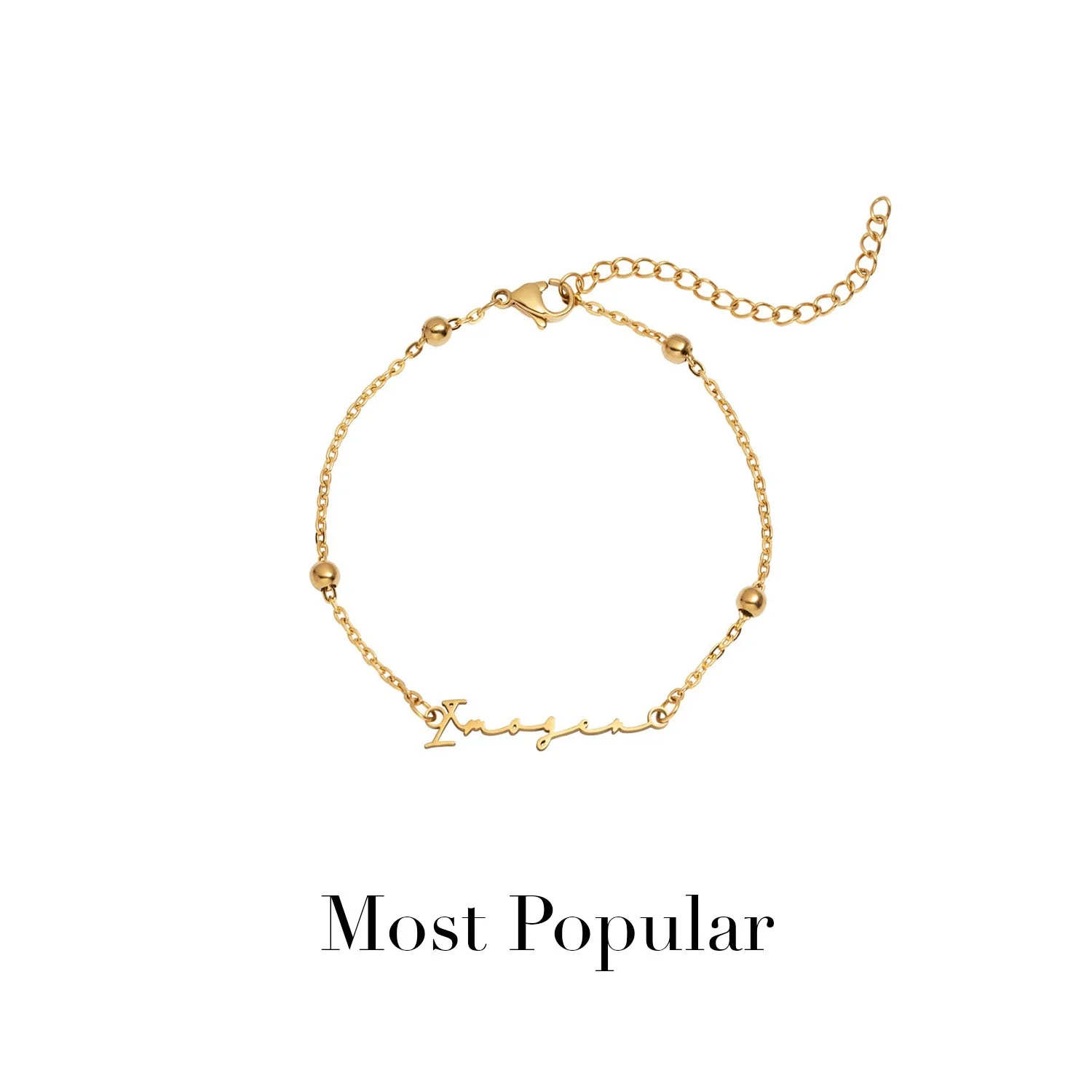 Mini Signature Name Bracelet (Gold) - Image 11