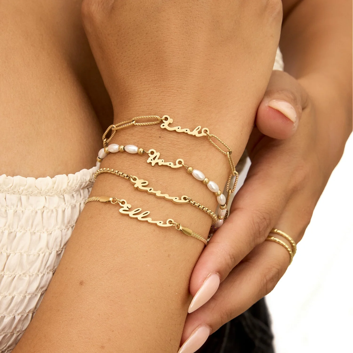 Mini Signature Name Bracelet (Gold) - Image 5