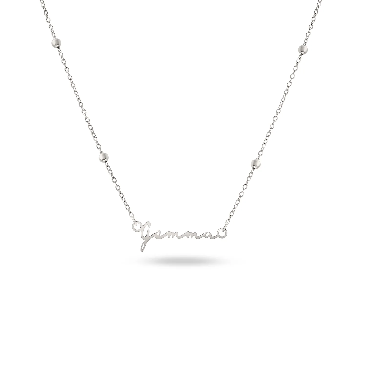Mini Signature Name Necklace (Silver) - Image 5
