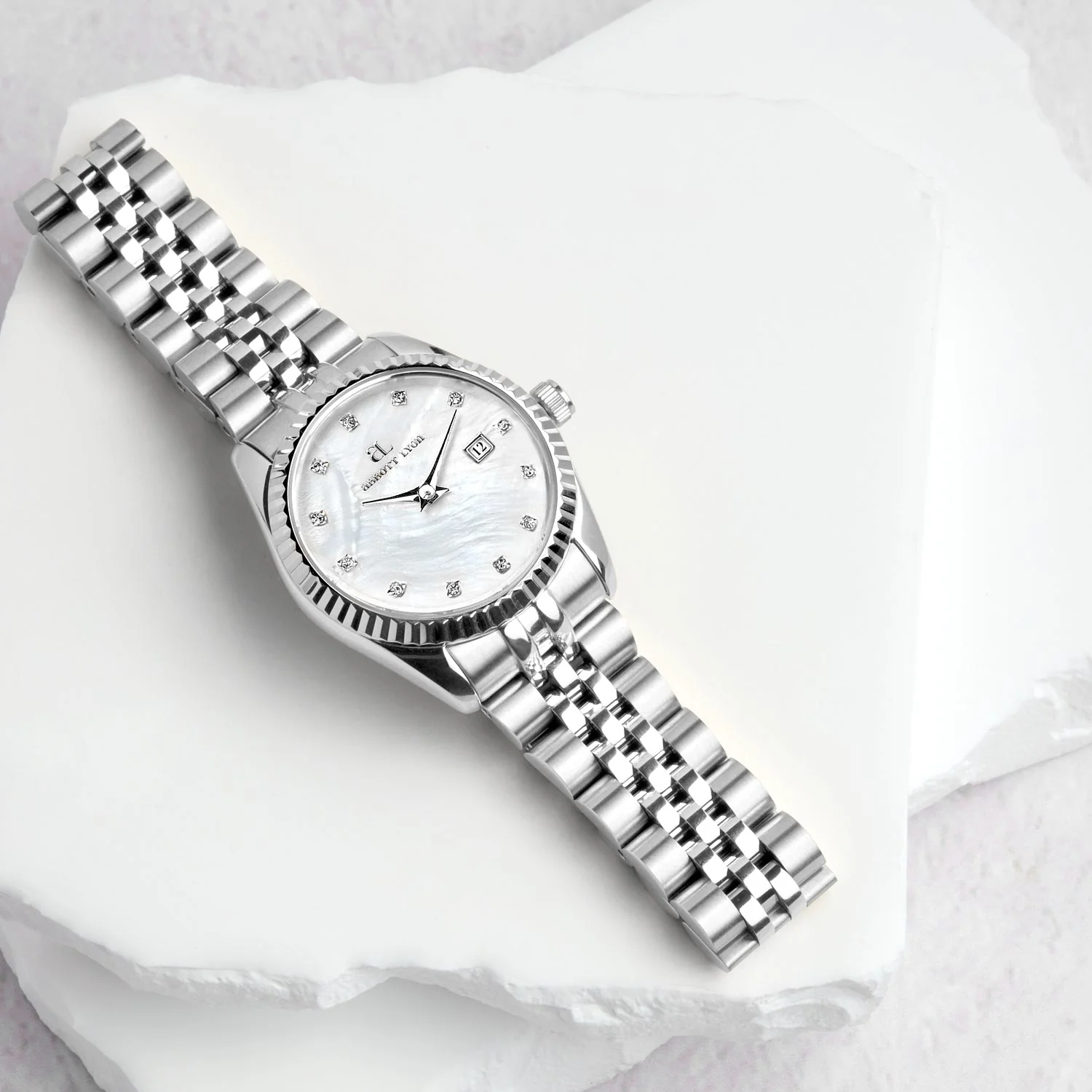 Mini Silver Pearl Link Belgravia 30 Watch - Image 4