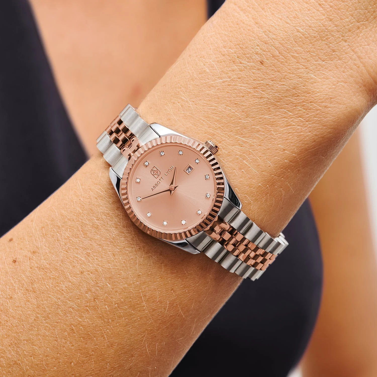 Mini Two Tone Blush Link Belgravia 30 Watch - Image 2