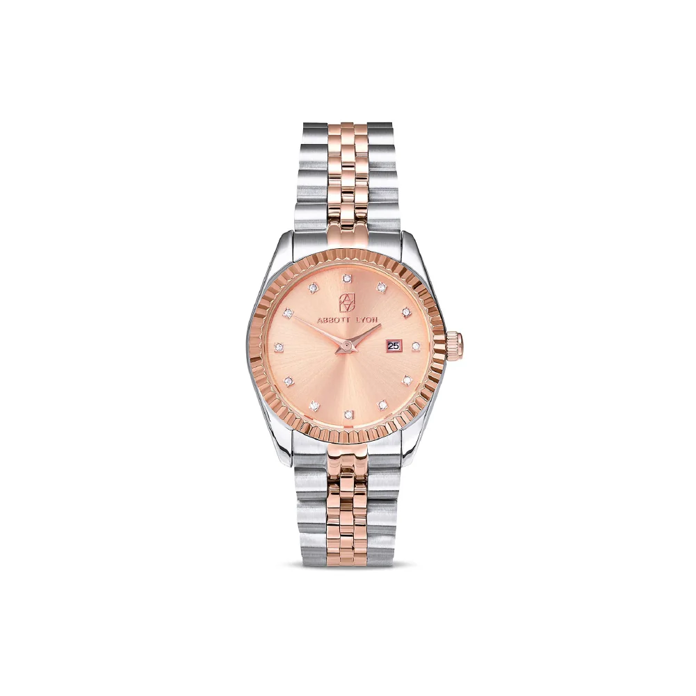 Mini Two Tone Blush Link Belgravia 30 Watch - Image 8