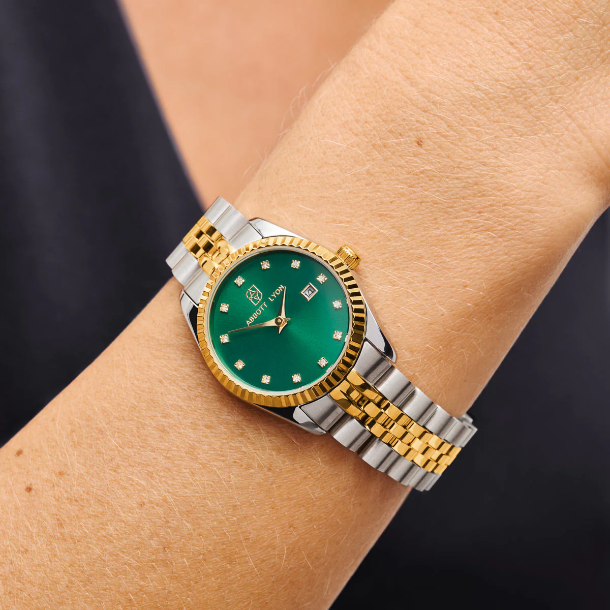 Mini Two Tone Emerald Link Belgravia 30 Watch - Image 2