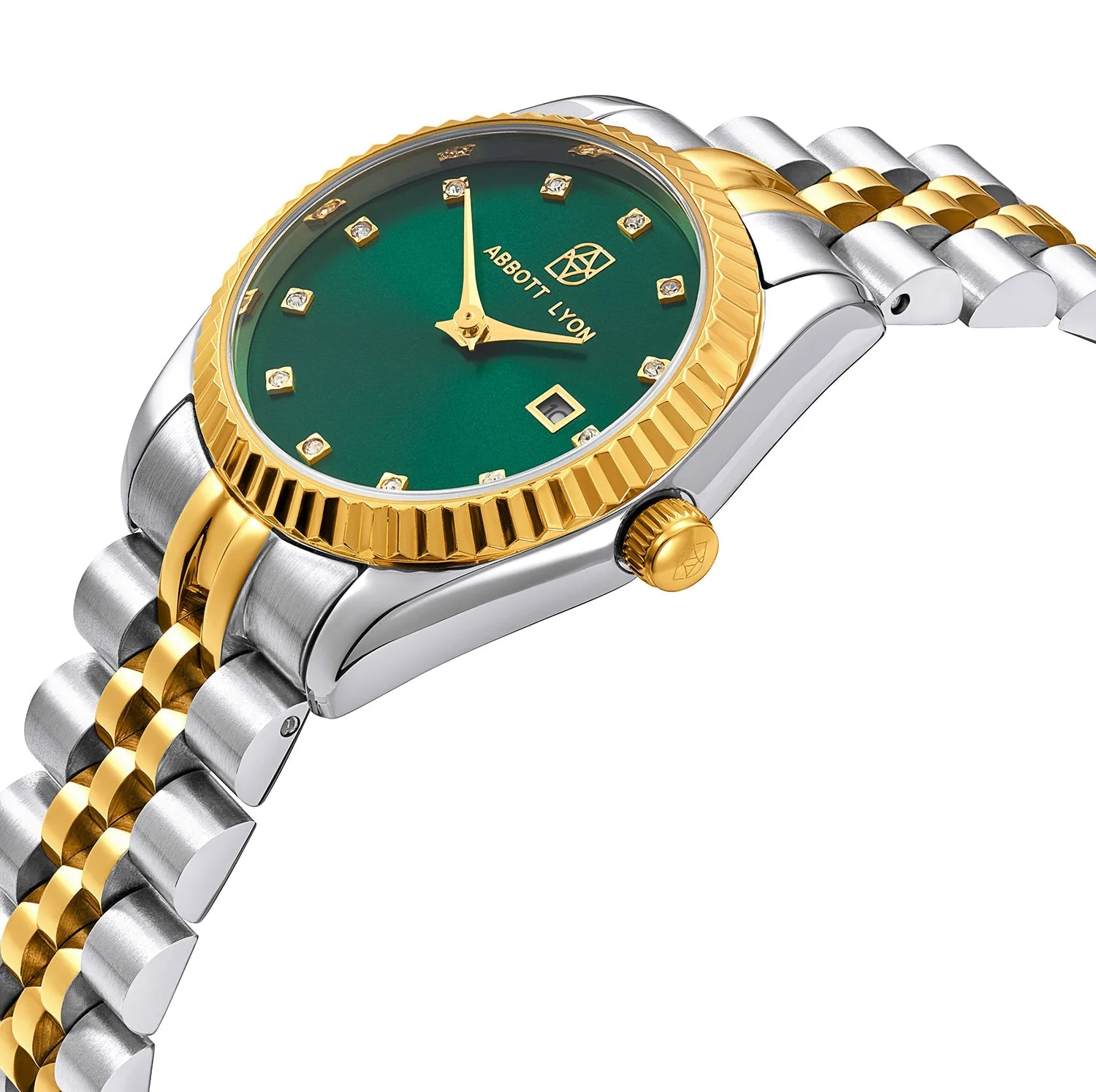 Mini Two Tone Emerald Link Belgravia 30 Watch - Image 3