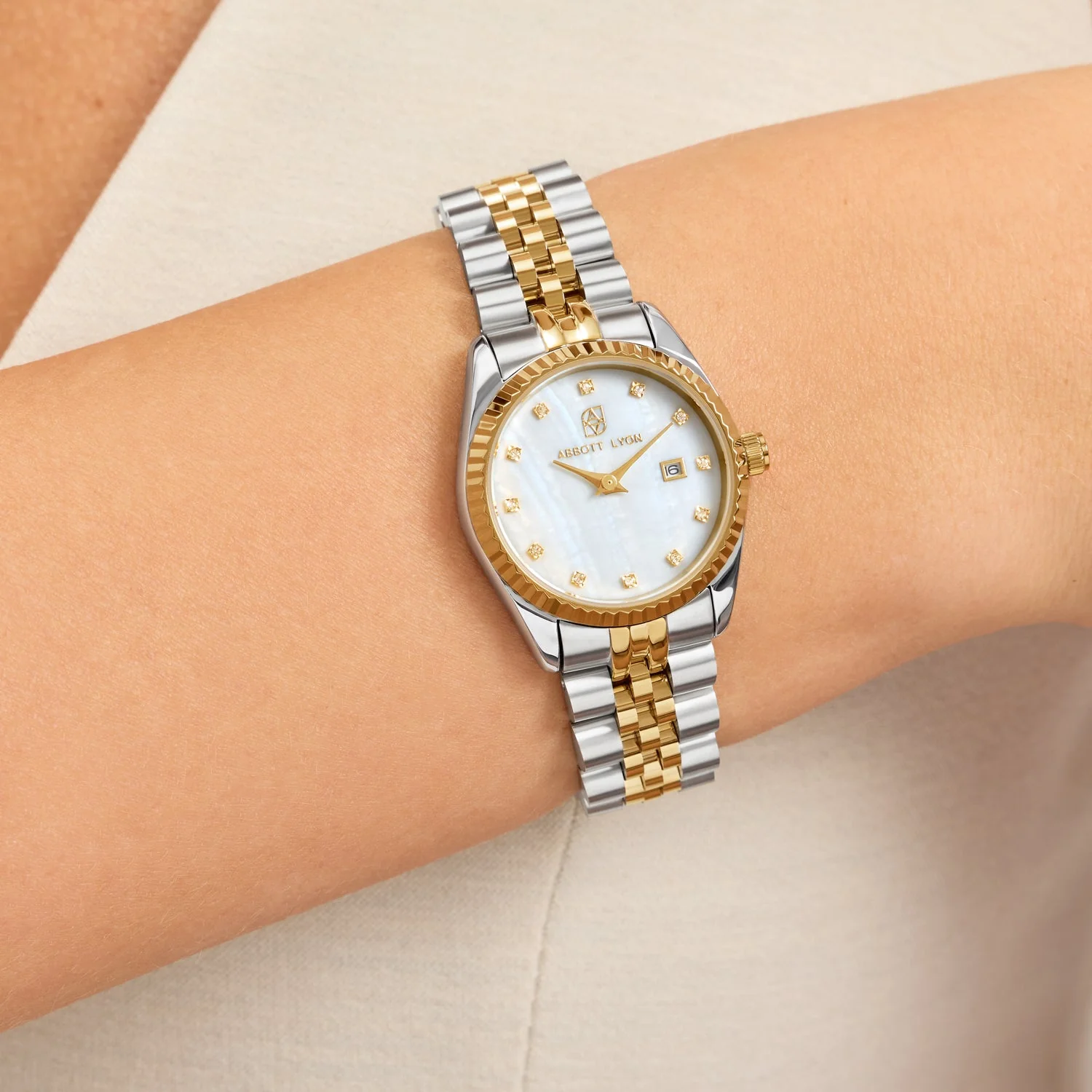 Mini Two Tone Pearl Link Belgravia 30 Watch - Image 2