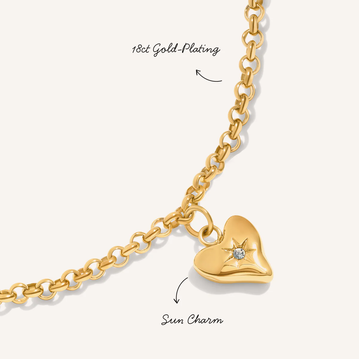 Molten Heart Anklet (Gold) - Image 3