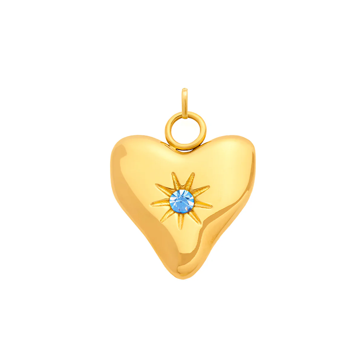 Molten Heart Birthstone Charm (Gold) - Image 8