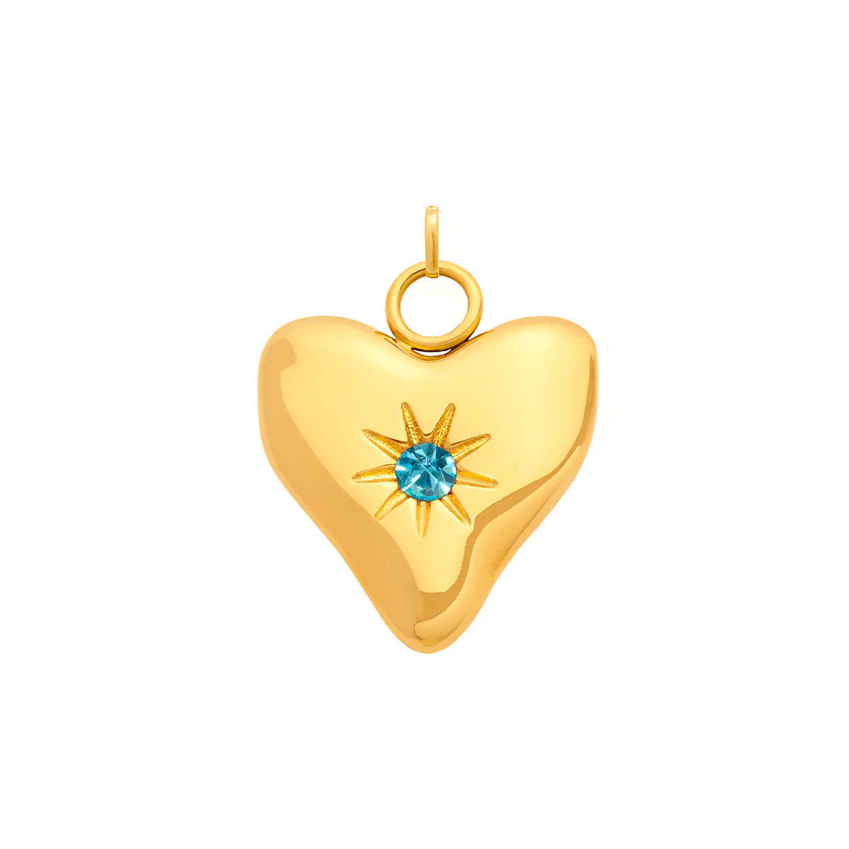 Molten Heart Birthstone Charm (Gold) - Image 4