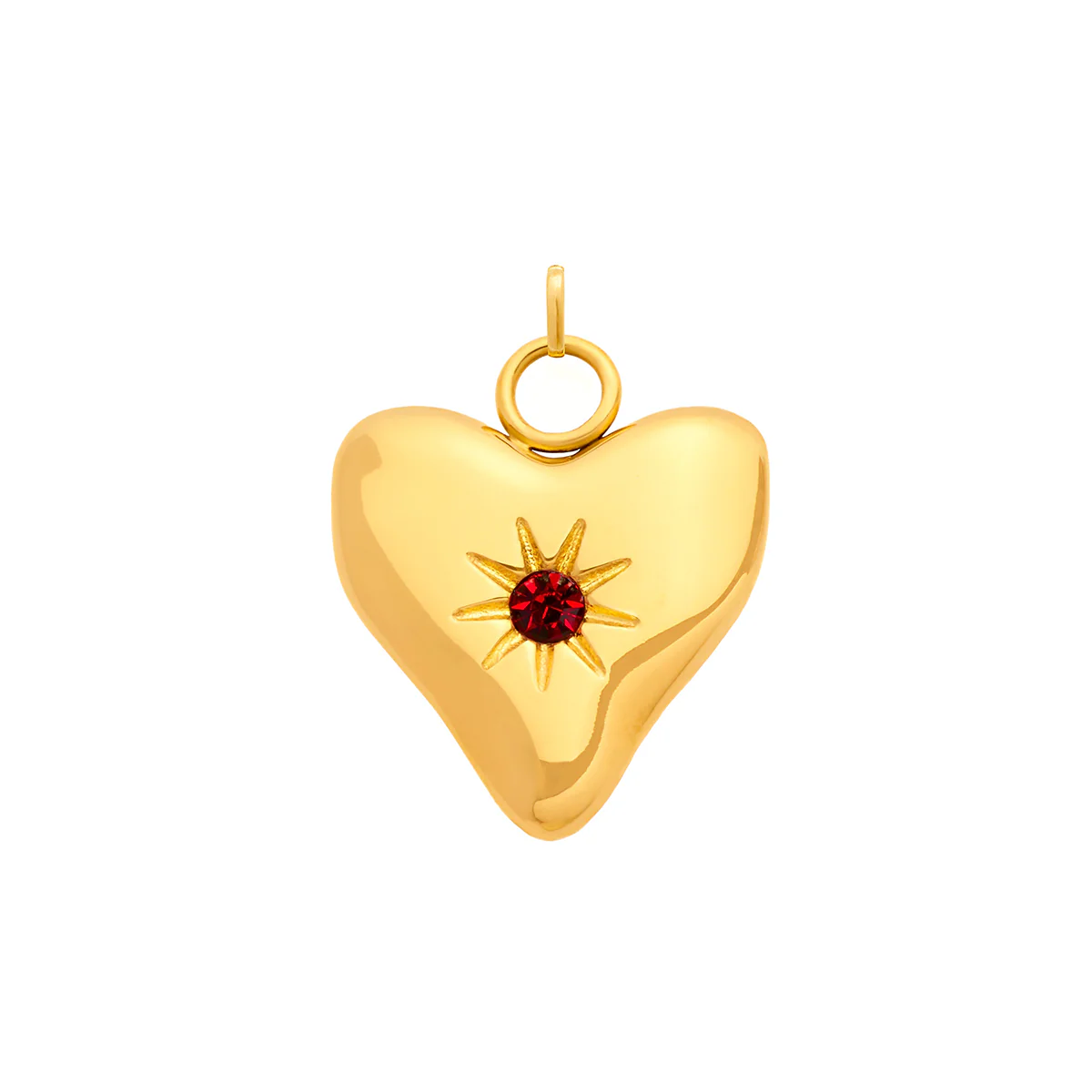Molten Heart Birthstone Charm (Gold) - Image 6