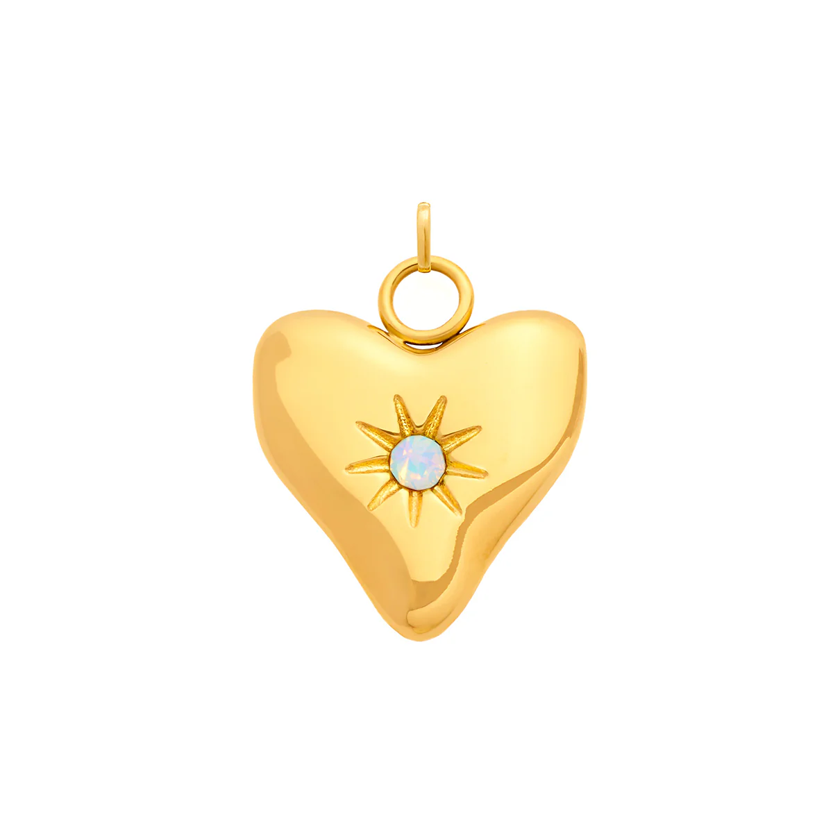 Molten Heart Birthstone Charm (Gold) - Image 7