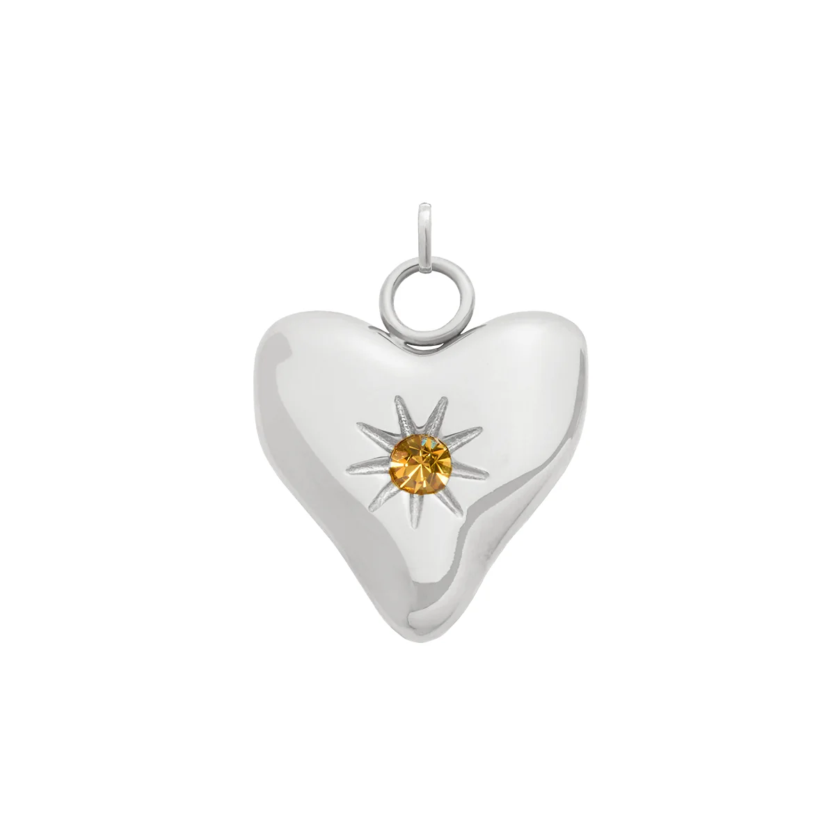 Molten Heart Birthstone Charm (Silver) - Image 12