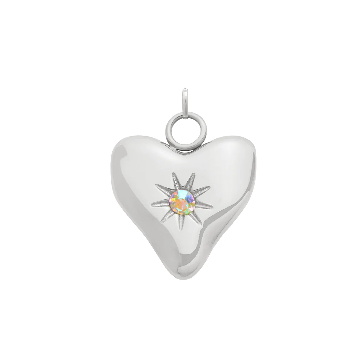 Molten Heart Birthstone Charm (Silver) - Image 11