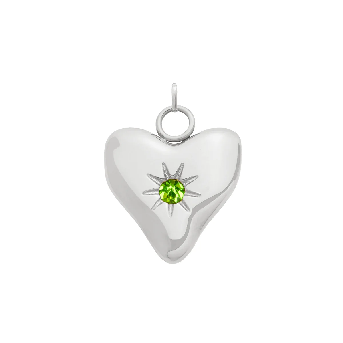 Molten Heart Birthstone Charm (Silver) - Image 9