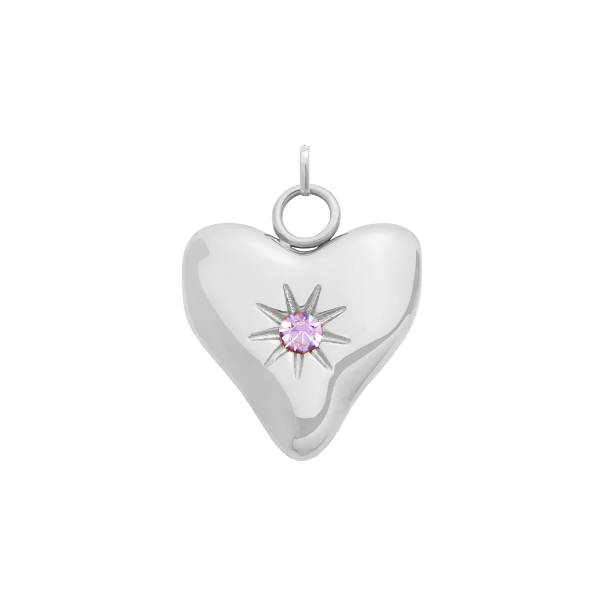 Molten Heart Birthstone Charm (Silver) - Image 3