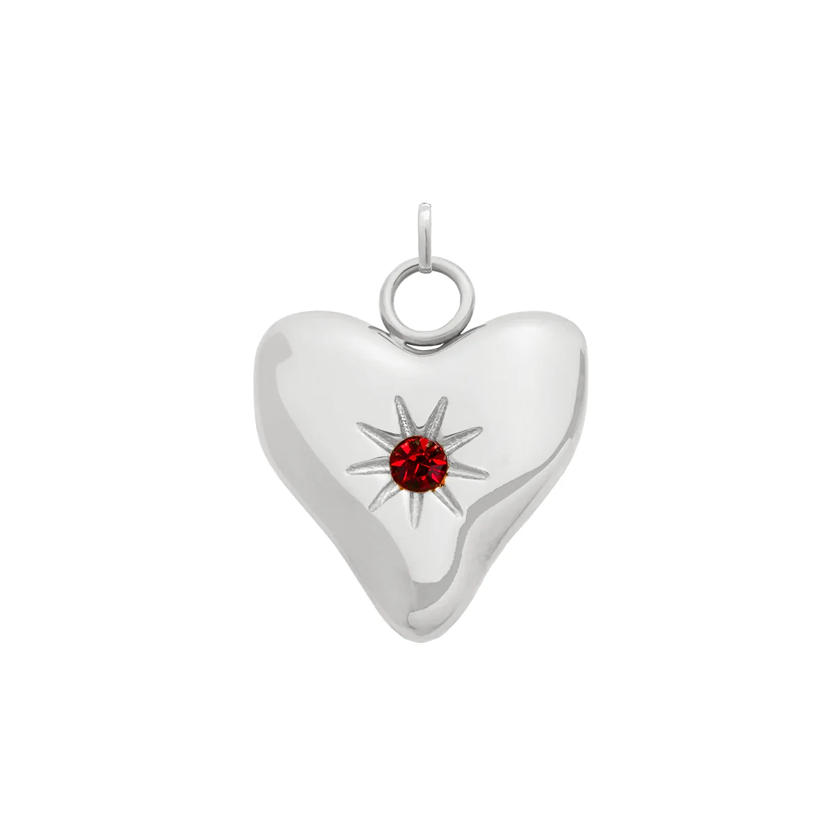 Molten Heart Birthstone Charm (Silver) - Image 8