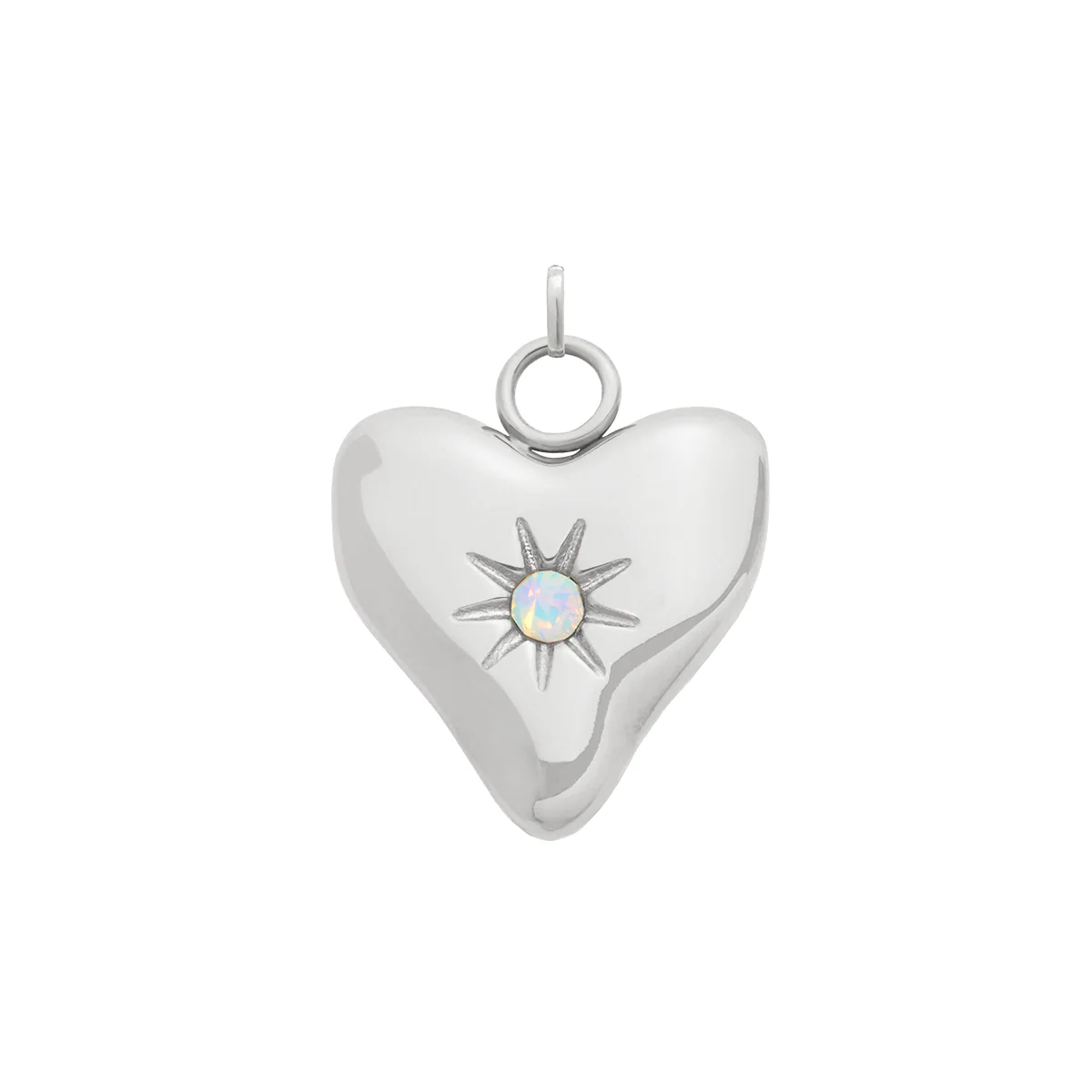 Molten Heart Birthstone Charm (Silver) - Image 7
