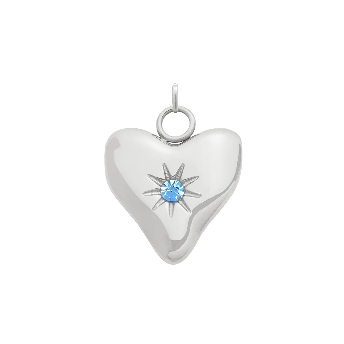 Molten Heart Birthstone Charm (Silver) - Image 4