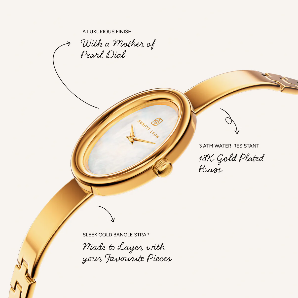 Monroe Bangle Watch (Gold) - Image 4