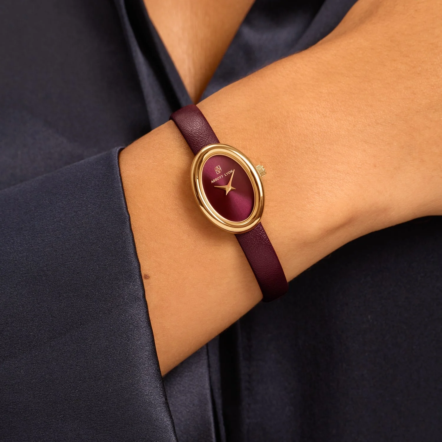 Monroe Burgundy Leather Watch - Image 2