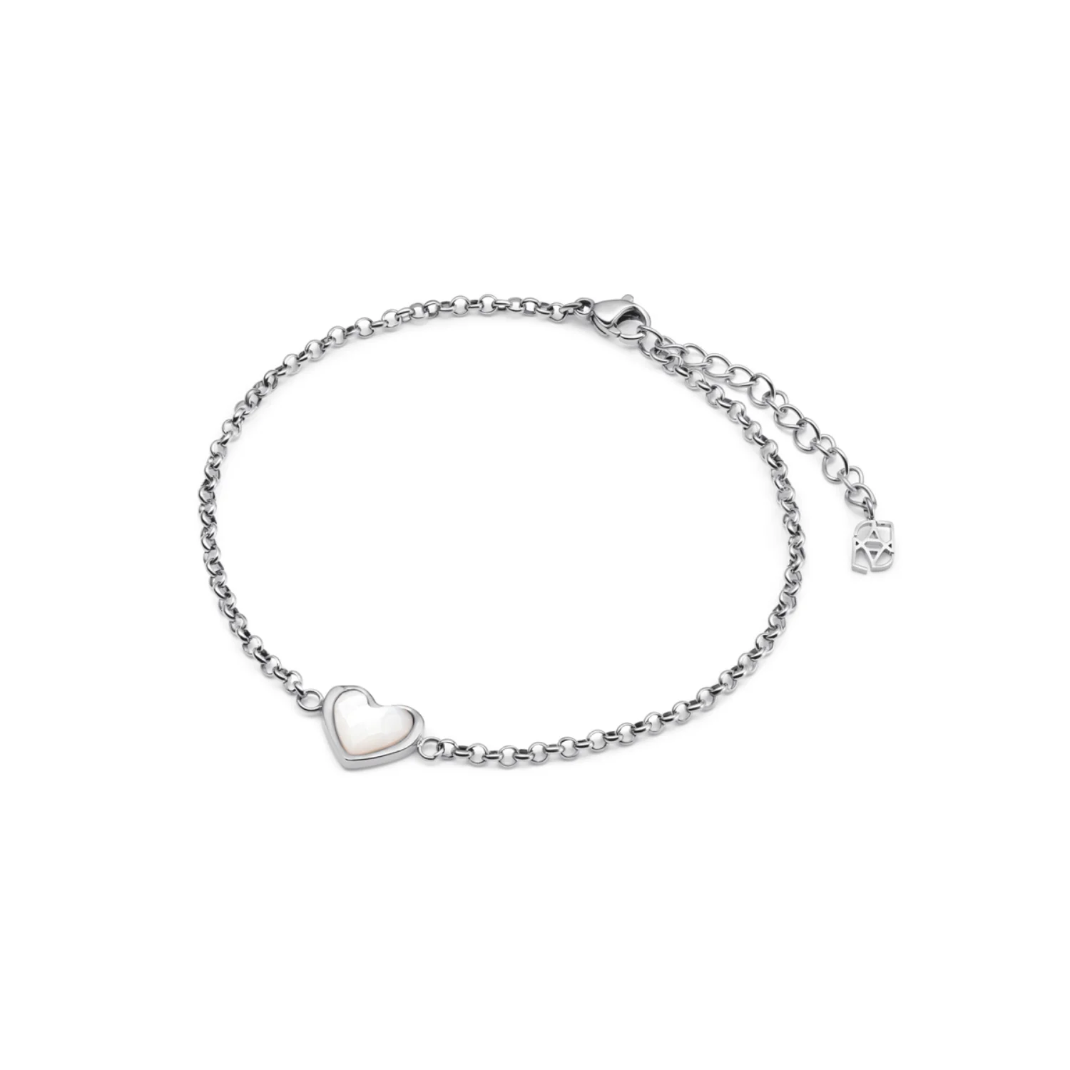 Mother of Pearl Heart Bracelet (Silver) - Image 7