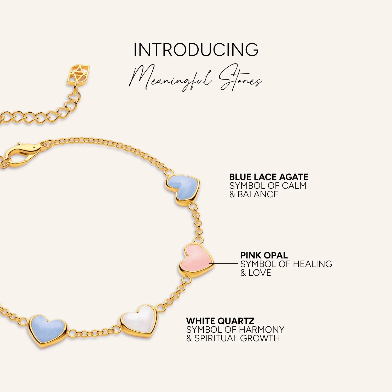 Multi Heart Bracelet (Gold) - Image 4