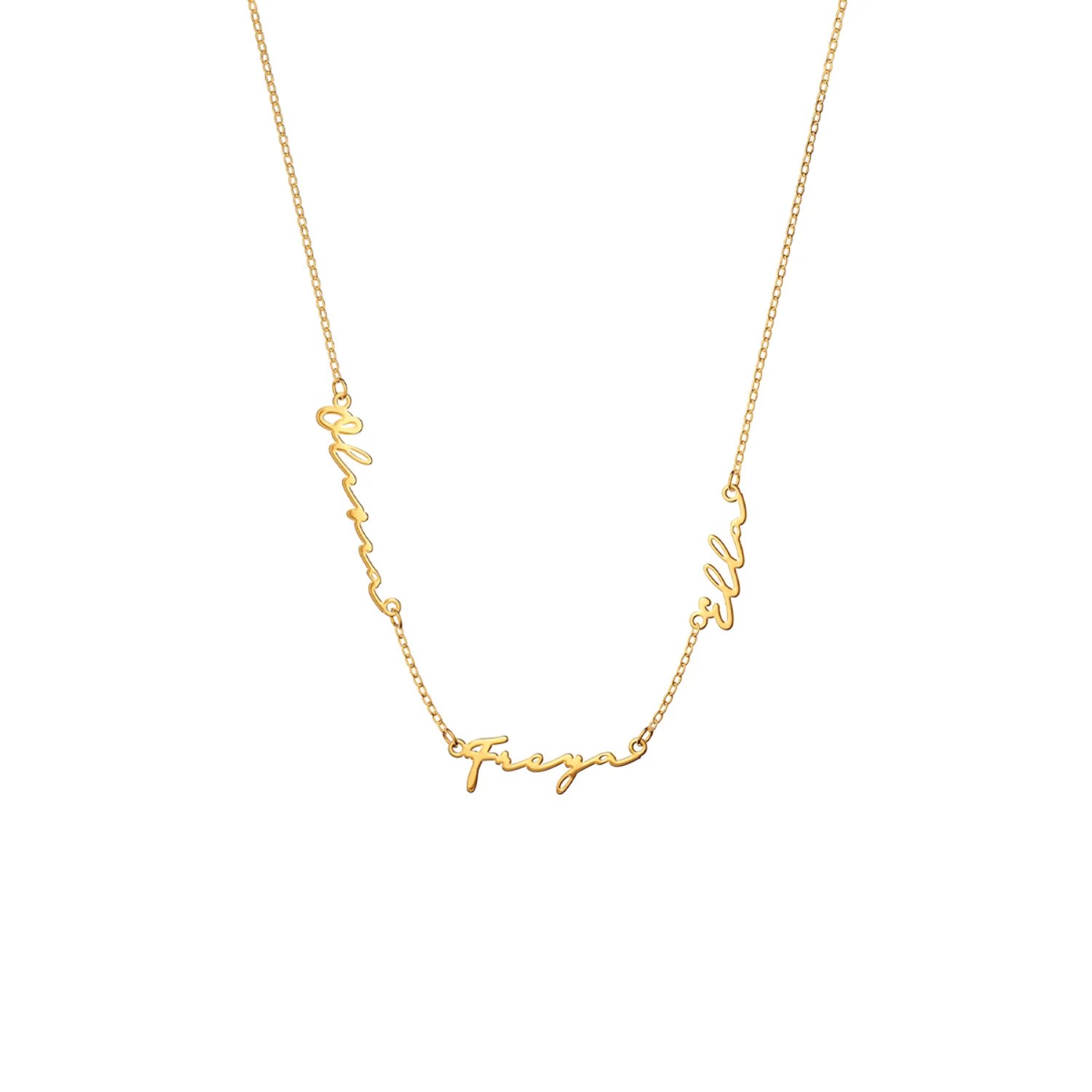 Multi Signature Name Necklace (Gold) - Image 11