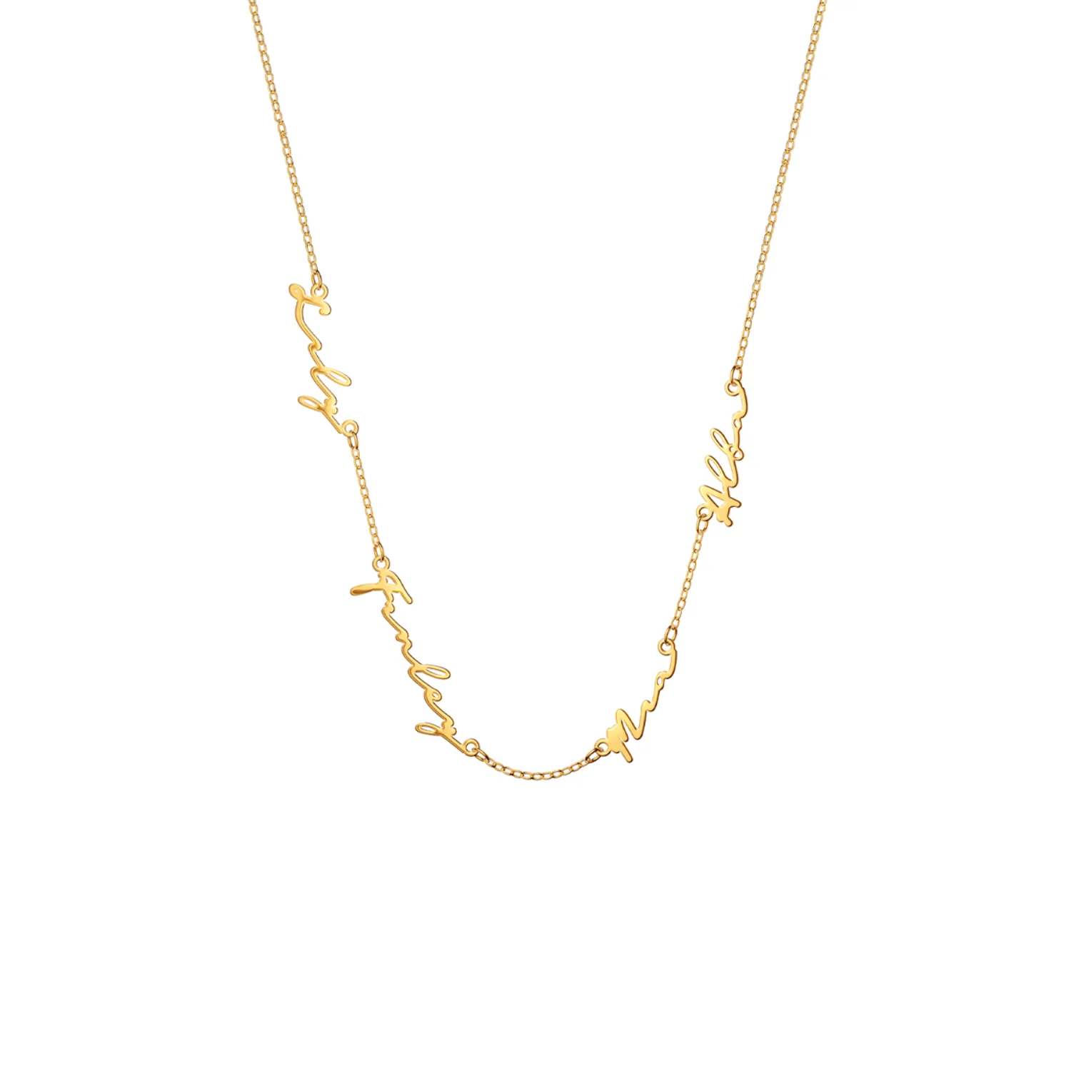 Multi Signature Name Necklace (Gold) - Image 12