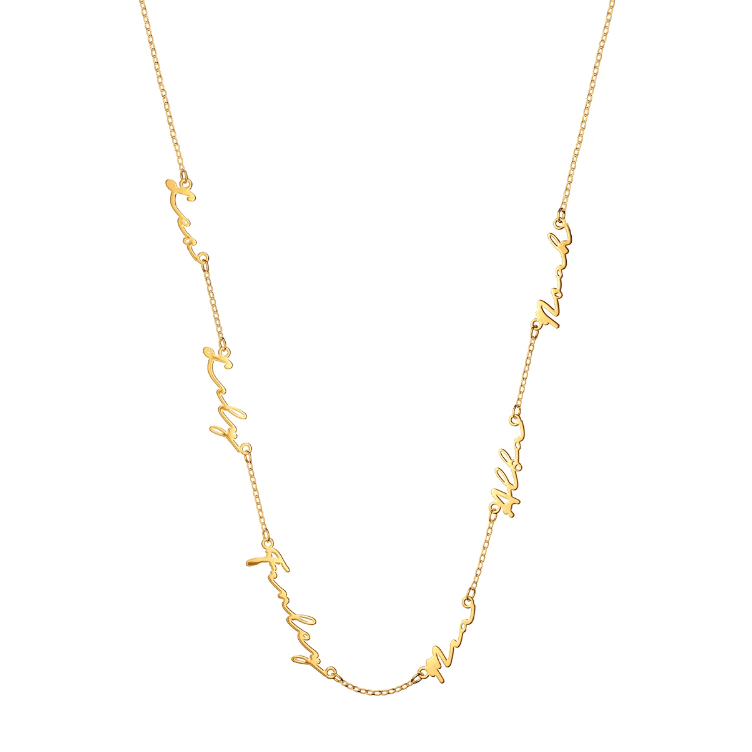 Multi Signature Name Necklace (Gold) - Image 14