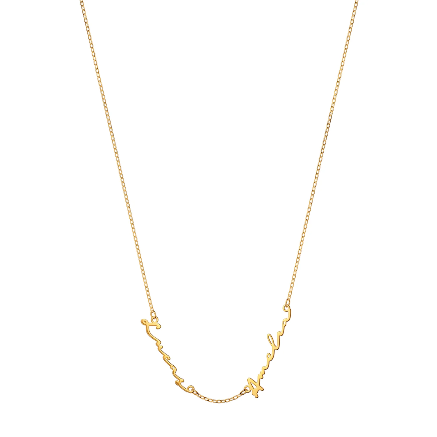 Multi Signature Name Necklace (Gold) - Image 15