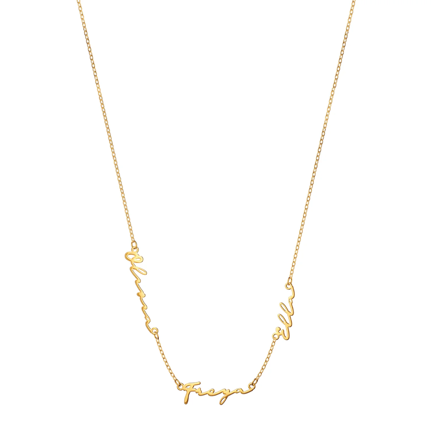 Multi Signature Name Necklace (Gold) - Image 16