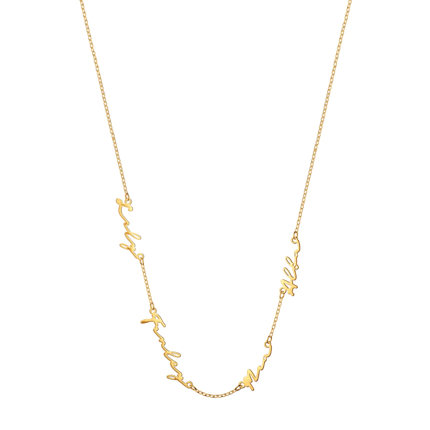 Multi Signature Name Necklace (Gold) - Image 17