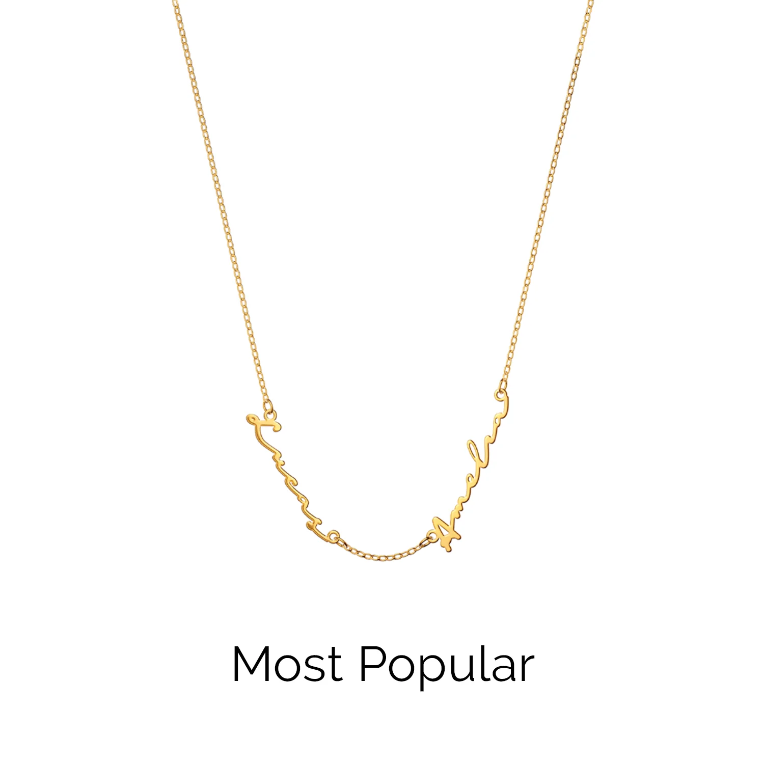 Multi Signature Name Necklace (Gold) - Image 19