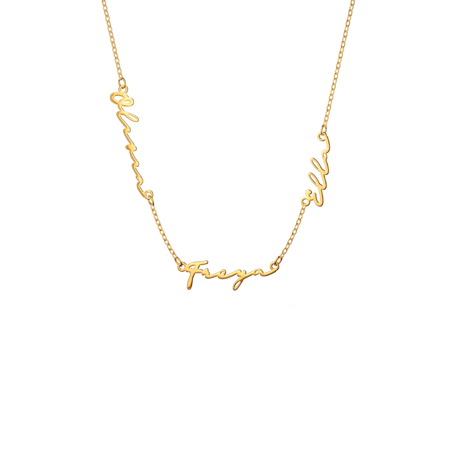 Multi Signature Name Necklace (Gold) - Image 5