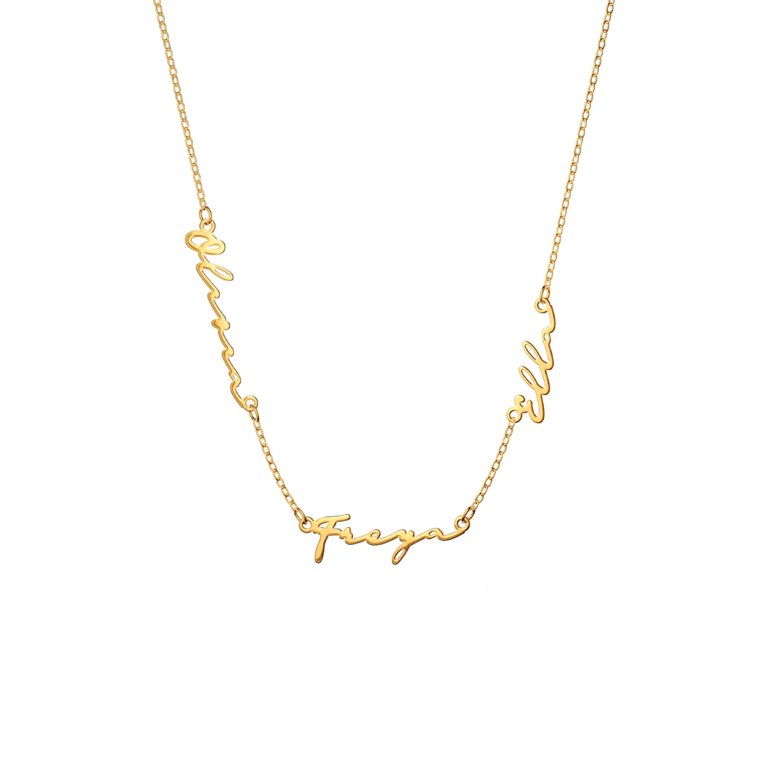 Multi Signature Name Necklace (Gold) - Image 6