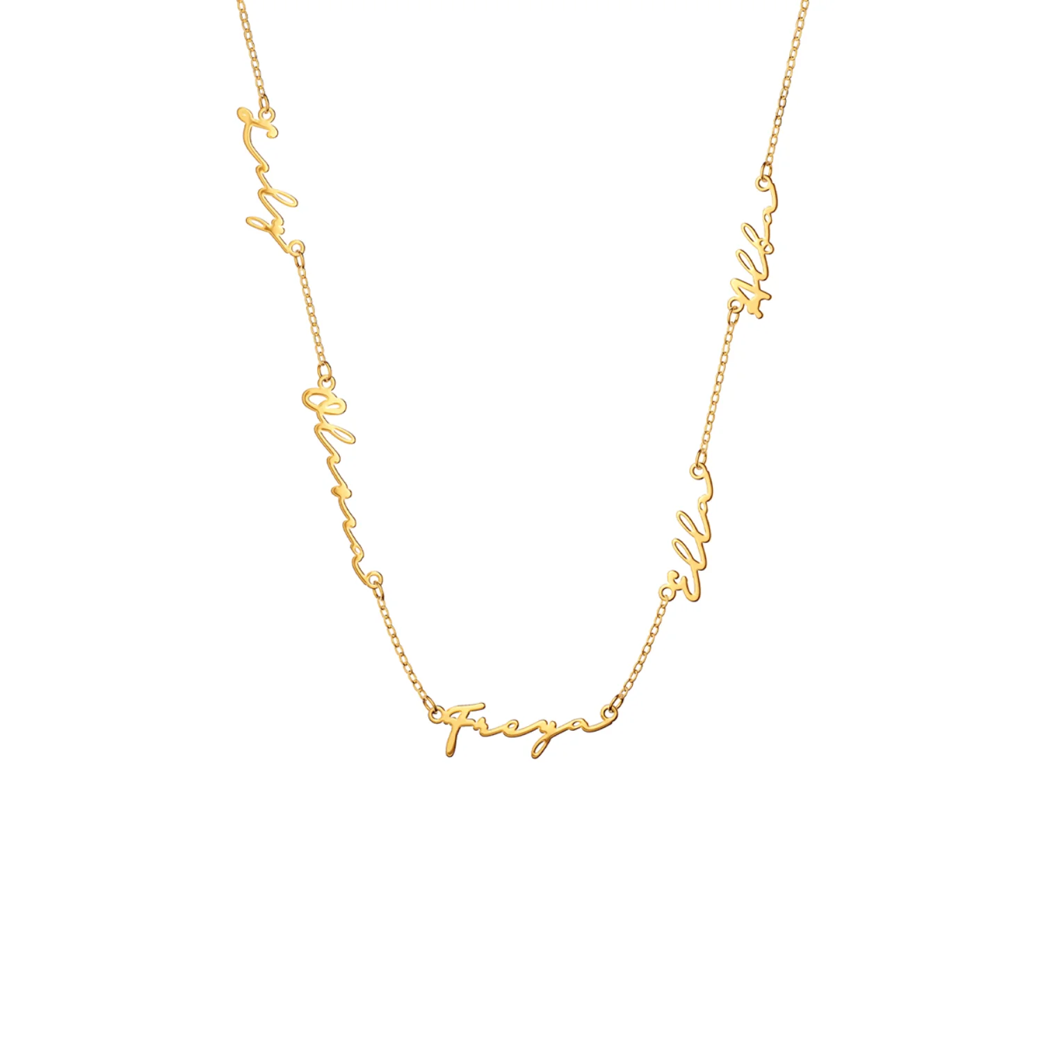 Multi Signature Name Necklace (Gold) - Image 8
