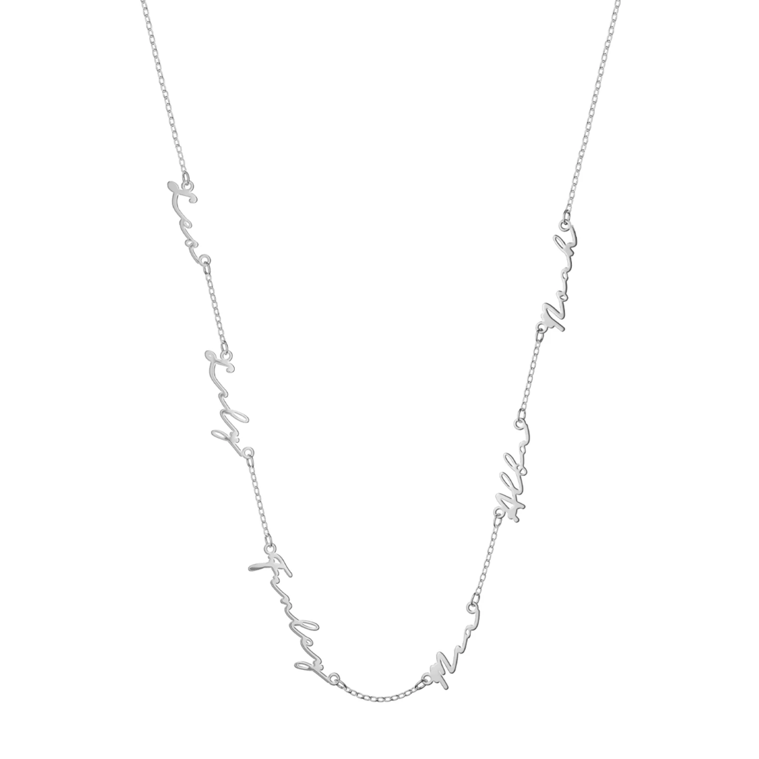 Multi Signature Name Necklace (Silver) - Image 13