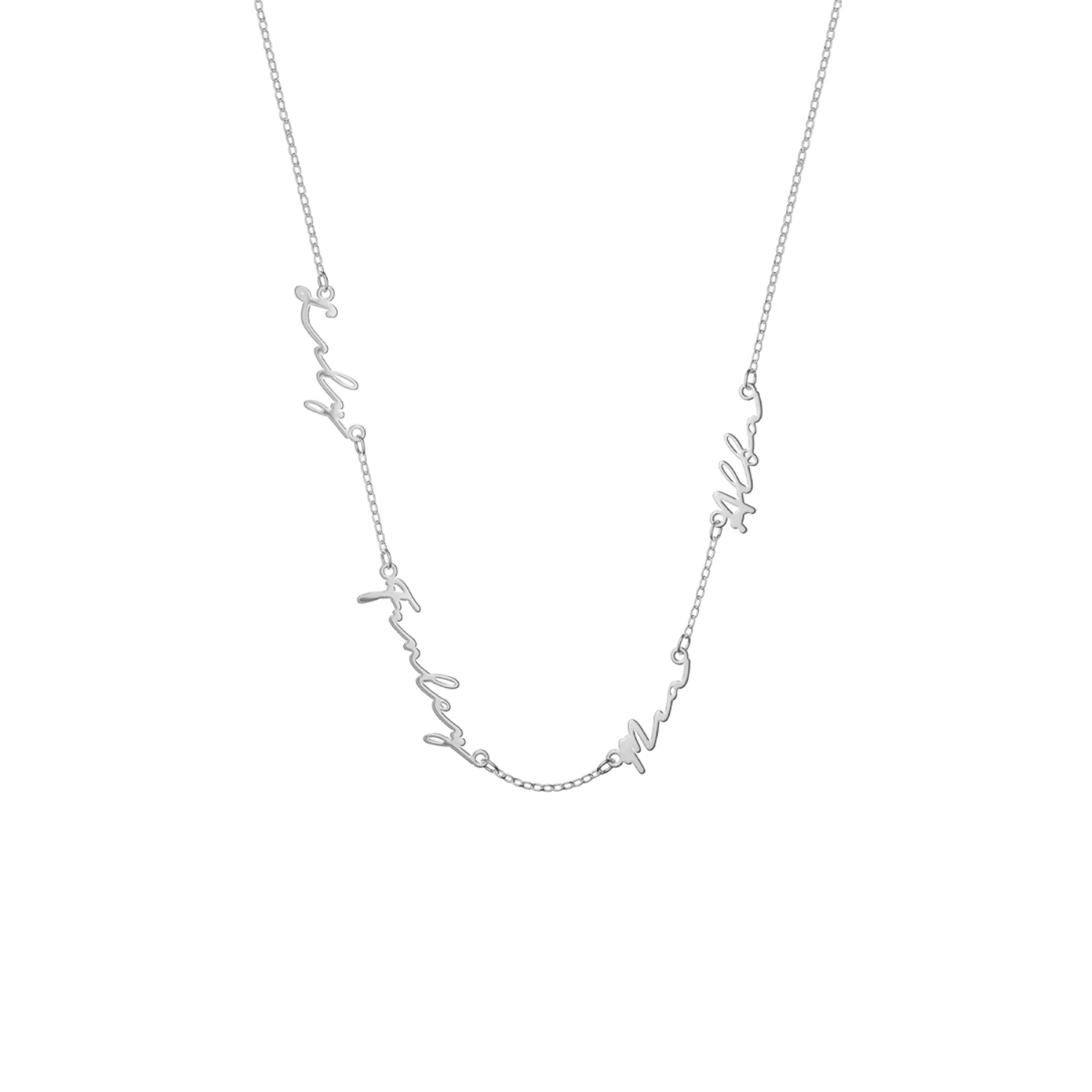 Multi Signature Name Necklace (Silver) - Image 5