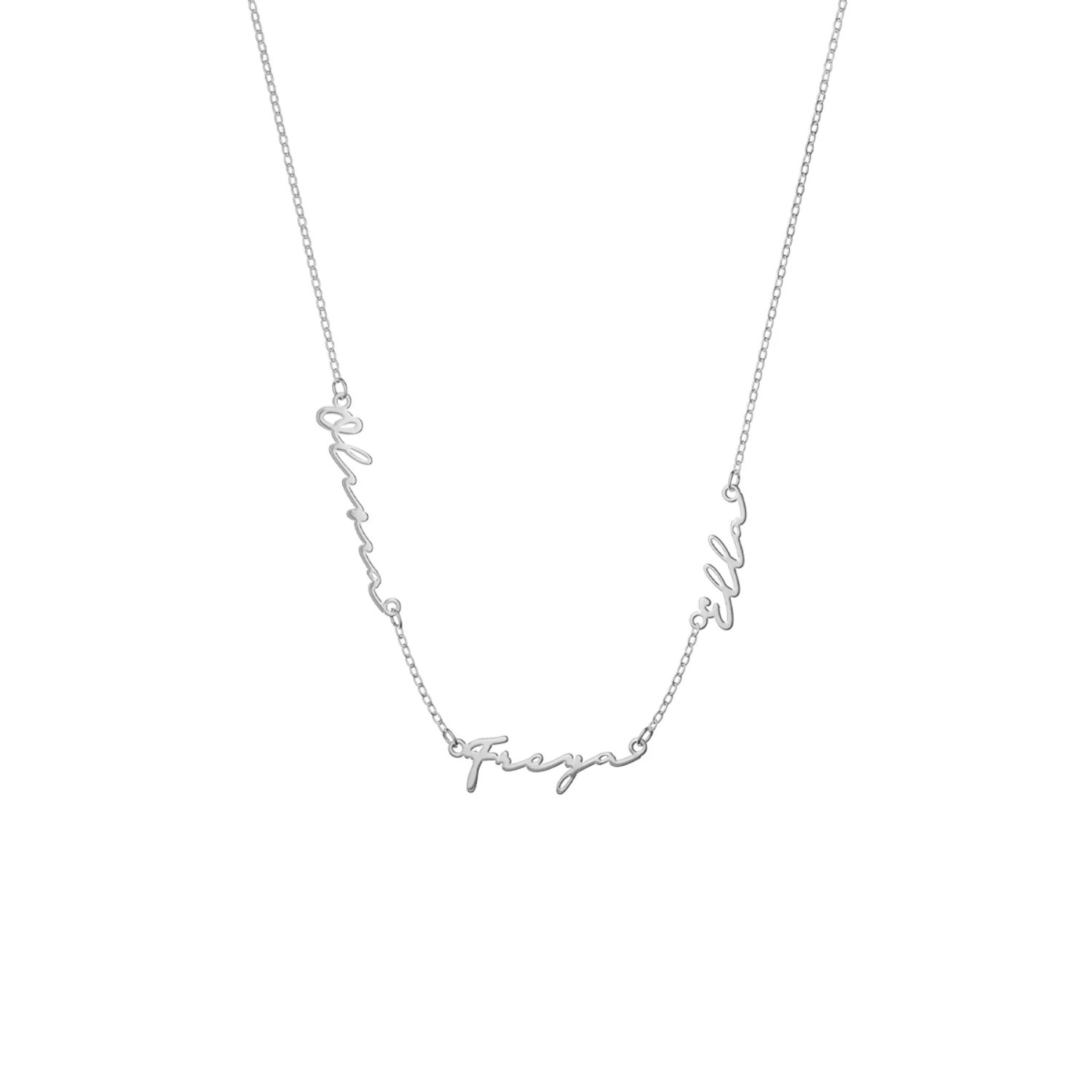 Multi Signature Name Necklace (Silver) - Image 6