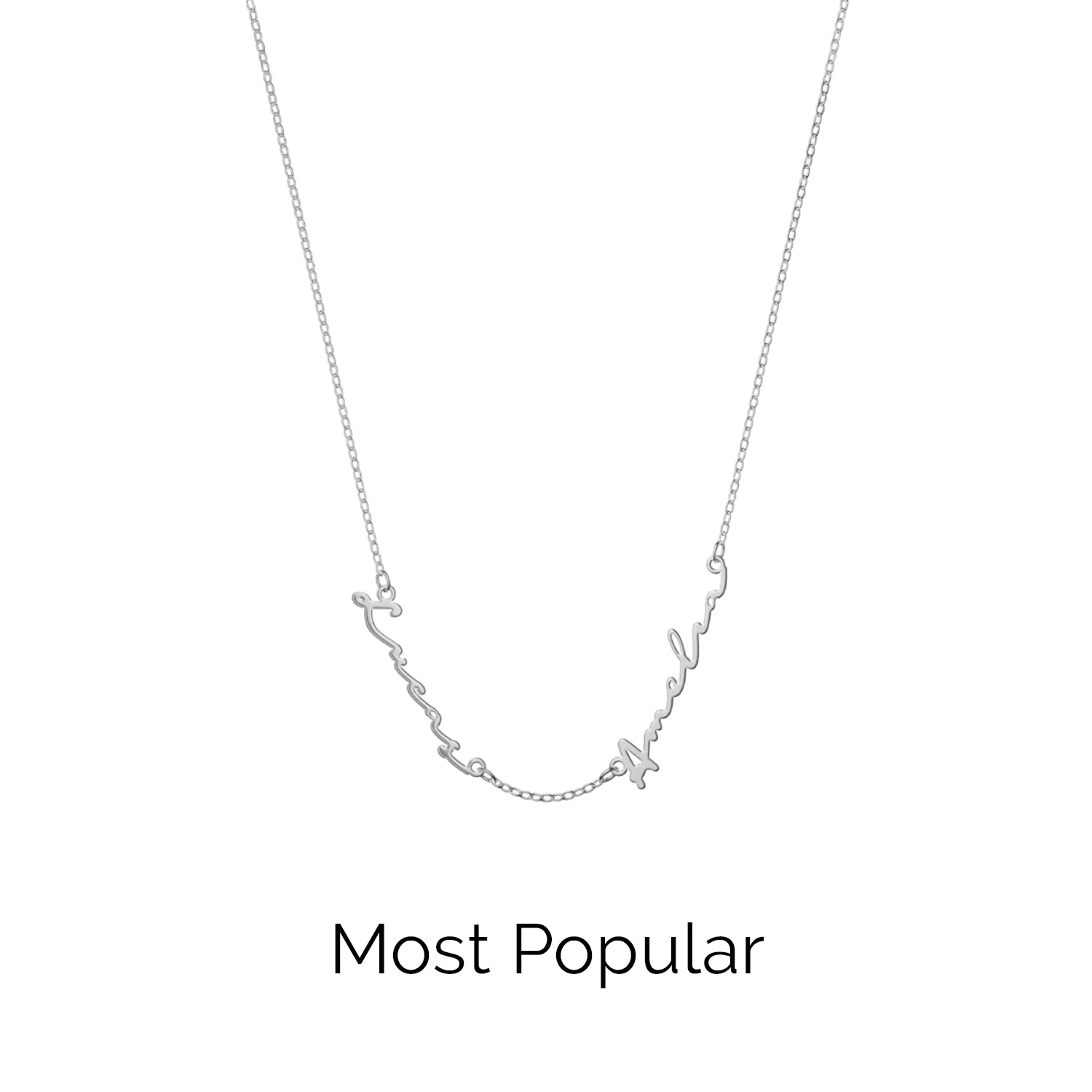 Multi Signature Name Necklace (Silver) - Image 7