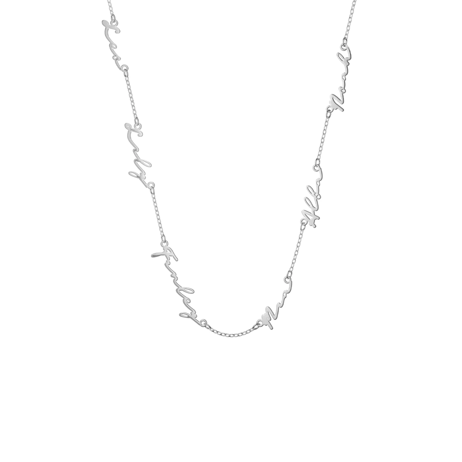Multi Signature Name Necklace (Silver) - Image 8
