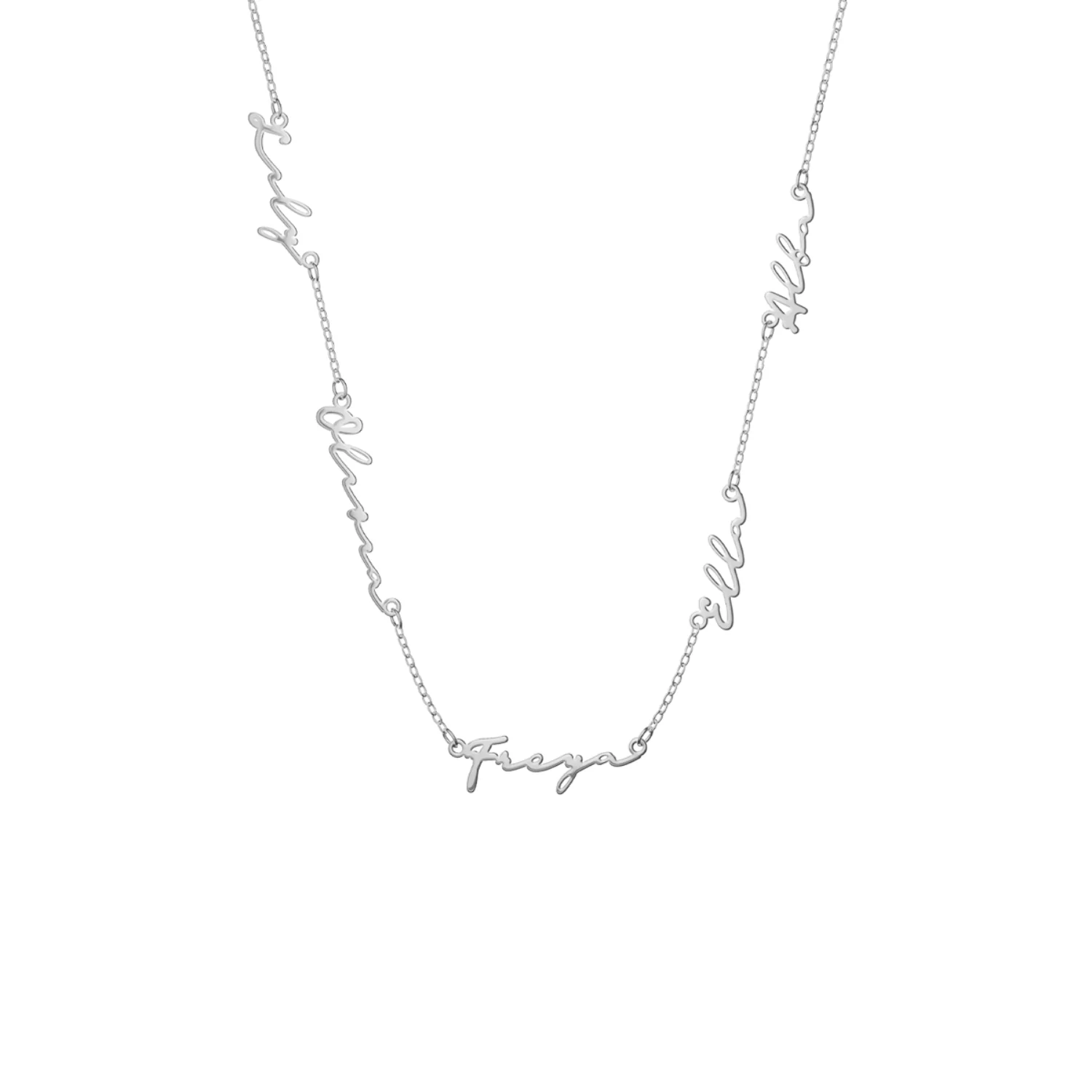 Multi Signature Name Necklace (Silver) - Image 9
