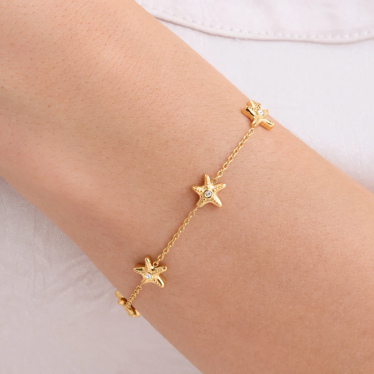 Multi Starfish Bracelet (Gold) - Image 2