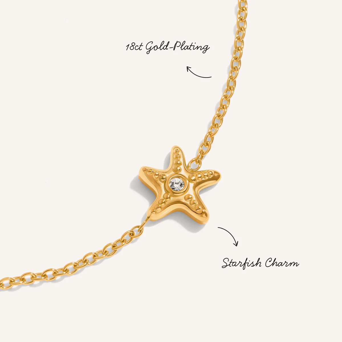 Multi Starfish Bracelet (Gold) - Image 3