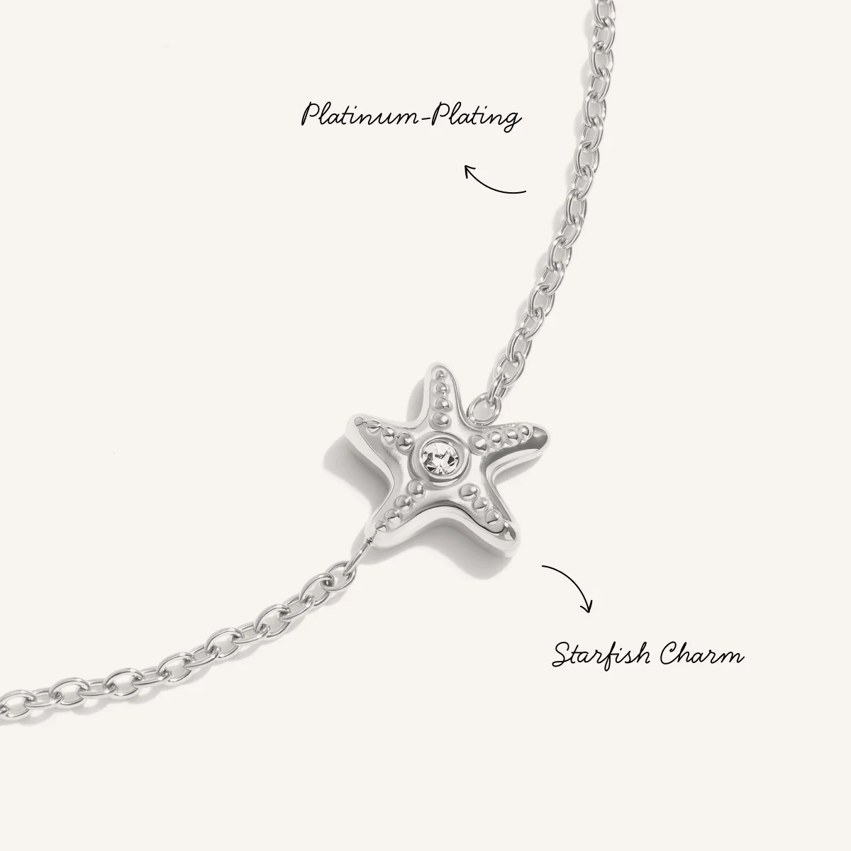 Multi Starfish Bracelet (Silver) - Image 3