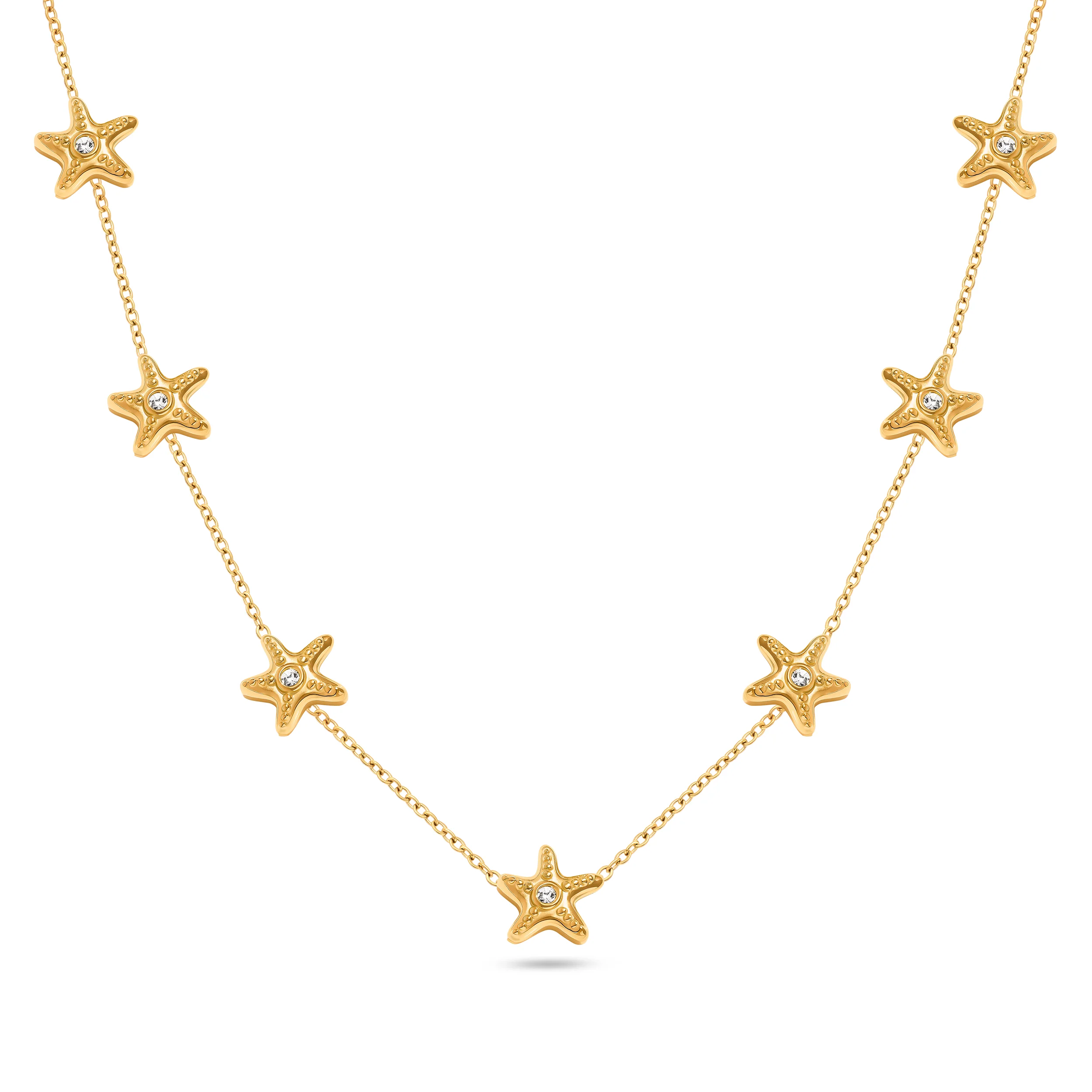 Multi Starfish Necklace (Gold)