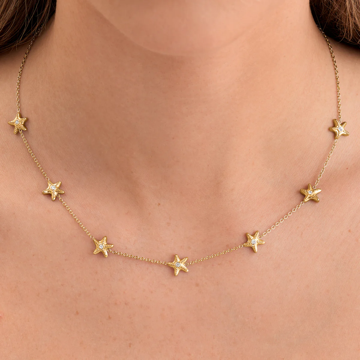 Multi Starfish Necklace (Gold) - Image 2