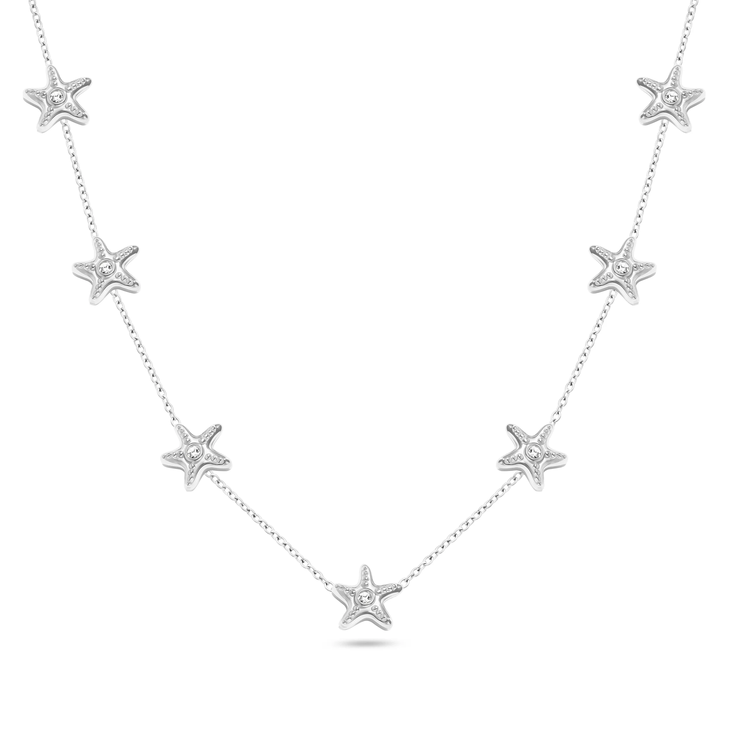 Multi Starfish Necklace (Silver)