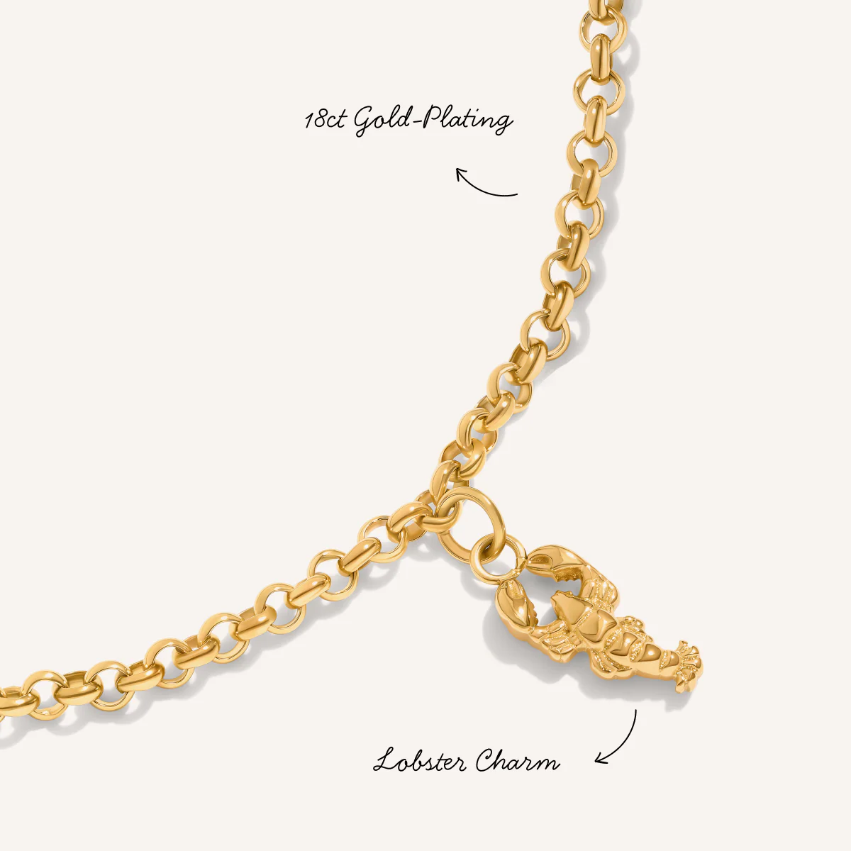 Ocean Charms Lobster Anklet (Gold) - Image 3
